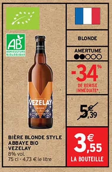 Promo Bi Re Blonde Style Abbaye Bio Vezelay Chez Intermarch Icatalogue Fr