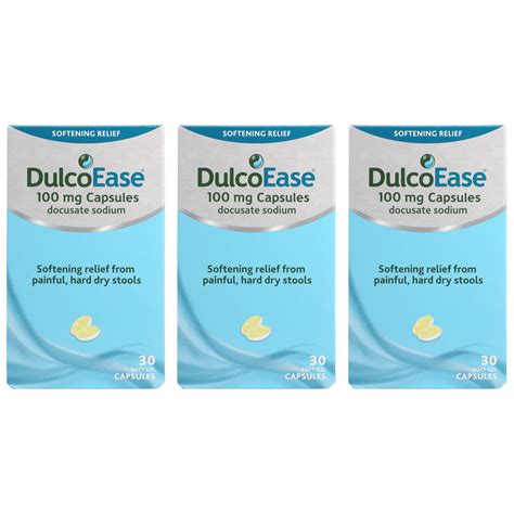 Dulcoease Stool Softener 30 Soft Gel Capsules 3x Ebay