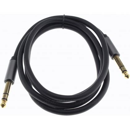 Male Jack 6.35mm to Male Jack 6.35mm Stereo Cable Shielded Gold Plated 1.5m