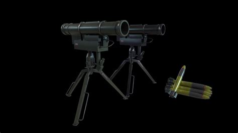 3d Model Russian Anti Tank Missiles 9m133 Kornet Vr Ar Low Poly