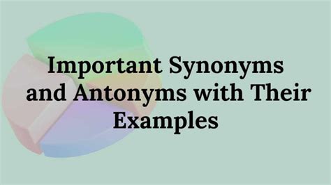 Synonyms – Antonyms - English Grammar Way – Grammar Made Simple