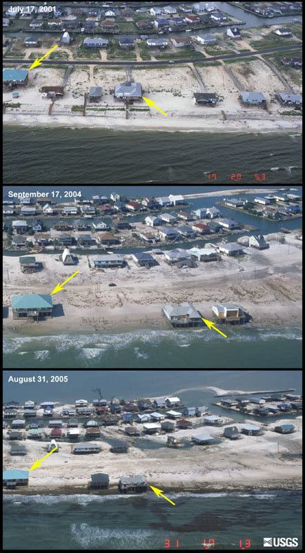 Barrier Island Erosion - Impacts of Major Hurricanes on Coastal Shorelines