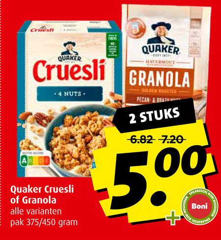 Quaker Cruesli Folder Aanbieding Bij Boni Details