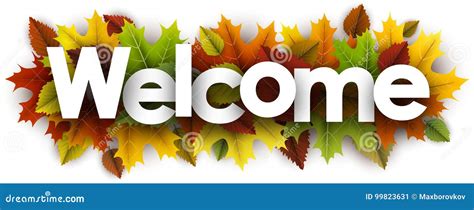 Welcome Banner With Colorful Confetti. Vector Illustration ...