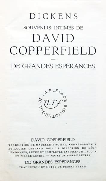 SOUVENIRS INTIMES DE DAVID COPPERFIELD DE GRANDES ESPÉRANCES von