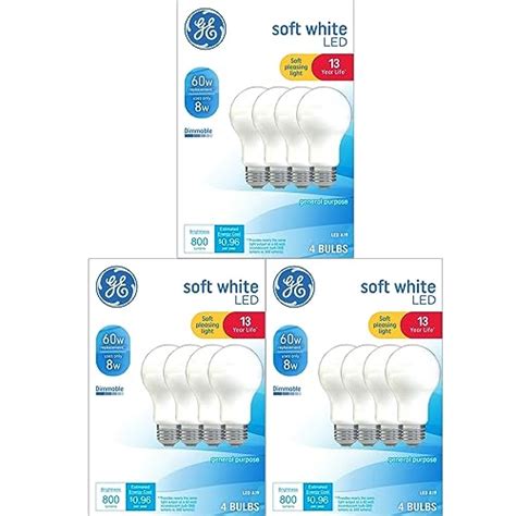 Snapklik GE 60 Watt Replacement LED Light Bulbs Soft White