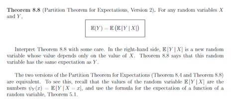 statistics - Partition Theorem for expectations - why only dependent on ...