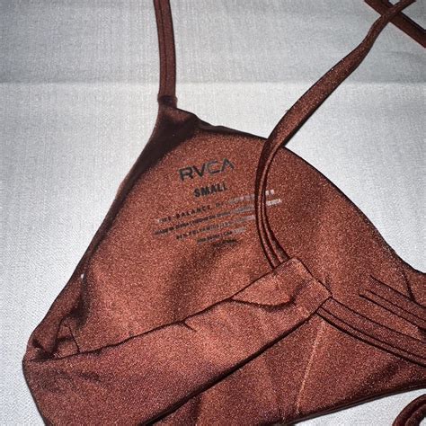 Dark Red Glittery Bikini Brand RVCA Size Depop