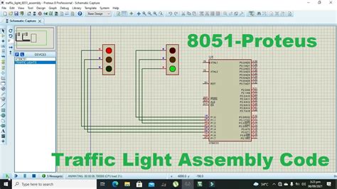 Traffic Lights With 805189c51 Microcontroller In Proteus Using Assembly Language In Keil Youtube