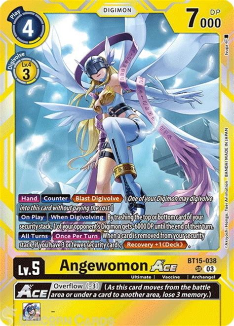 BT15 038 Angewomon ACE Super Rare Digimon Card BT 15 Exceed