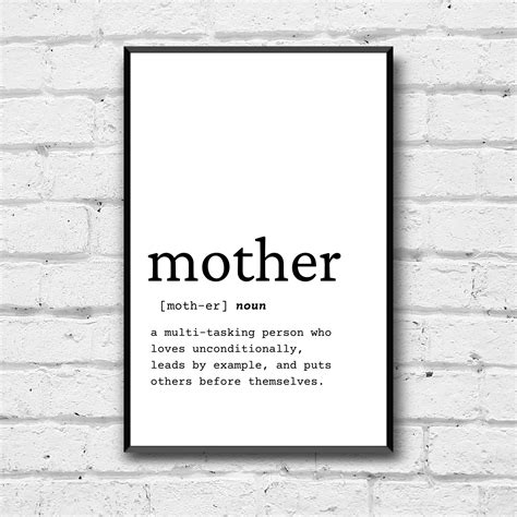 Mother Definition Quote Digital Download T For Mom Digital Print