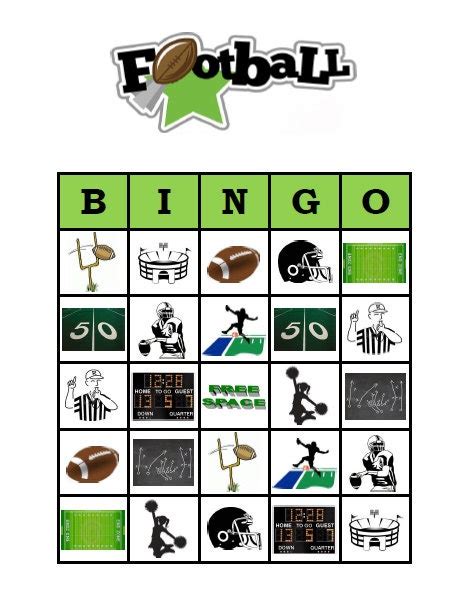 Football Bingo 30 Printable Sports Birthday Superbowl Party Bingo