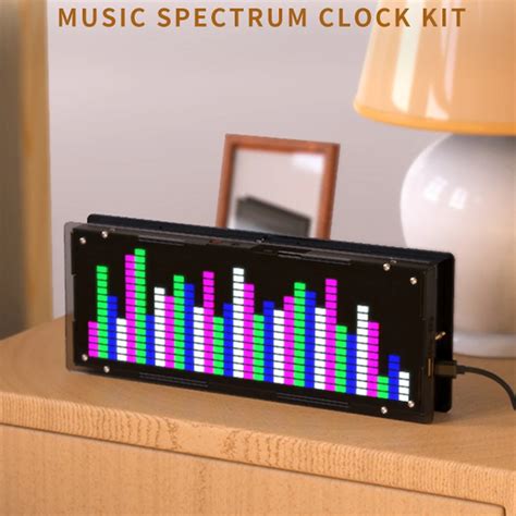 Diy Led Music Spectrum Display Kit 16x32 Rhythm Lights Clock