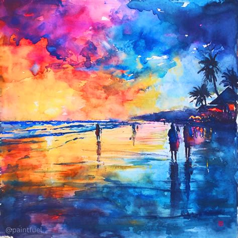 50+ Watercolor Beach Painting Inspiration Ideas Tips & Tutorials [Art Scene Examples] – Inspo Tank