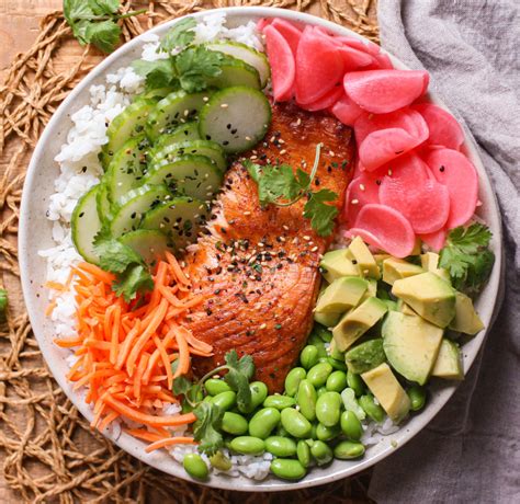 Salmon Rice Bowl With Avocado And Spicy Mayo