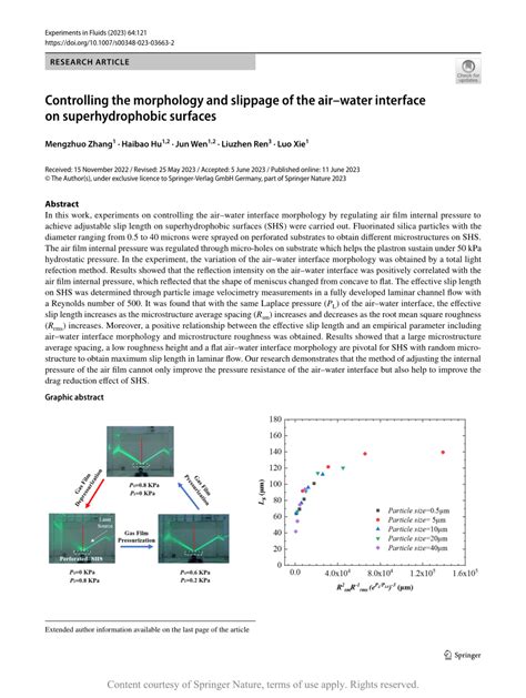 Controlling The Morphology And Slippage Of The Airwater Interface On