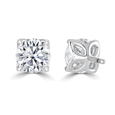 Magnolia Solitaire Diamond Lab Grown Earrings 2 00ct ER237R200LG