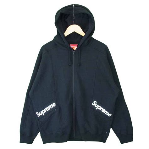 Supreme シュプリーム 20ss Color Blocked Zip Up Hooded Sweatshirt ブラック系 M【極上美