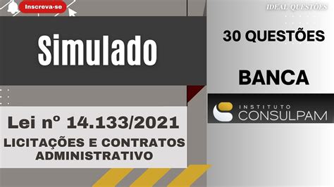 Simulado Lei 141332021 Lei De LicitaÇÕes E Contratos