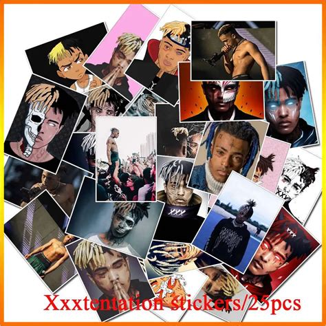 25pcs New Xxxtentacion Rap Hip Hop Music Star Rapper Singer Stickers For Motor Car And Luggage