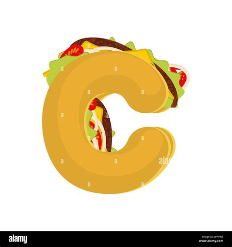 Letter C Tacos Mexican Fast Food Font Taco Alphabet Symbol Mexico