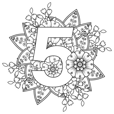 number   mehndi flower decorative ornament  ethnic oriental