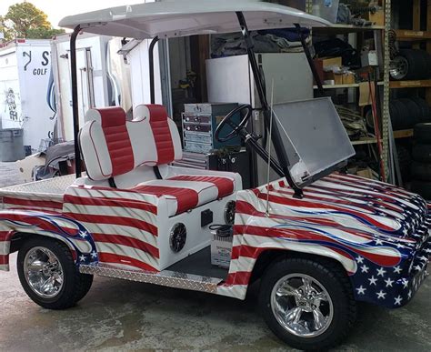 4th Of July American Flag And Patriotic Custom Golf Cart Gallery Golf