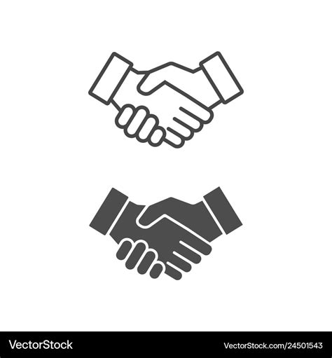 Handshake Icon Lined And Filled Style Royalty Free Vector