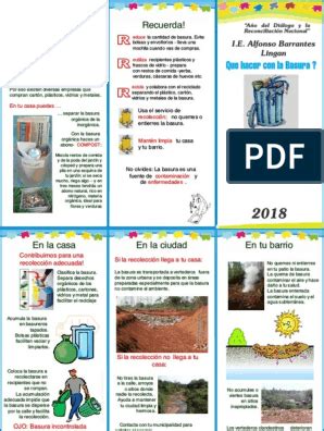 Triptico Basura PDF Vertedero Residuos Remainders Make A