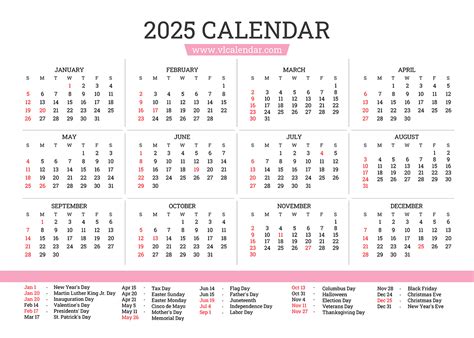 2025 Calendar