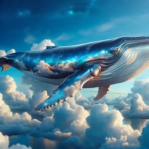 Surreal Blue Whale Soaring In The Sky Over Desert Ai Art Generator