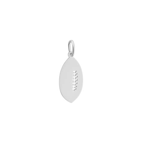 Pendentifs Ballon De Rugby Argent Sans Pierre Blanc 925 1000