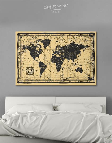 World Old Style Map Canvas Wall Art | TexelPrintArt