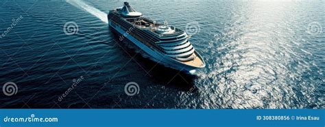 Cruise Ship From Top View At Sea Foto De Archivo Imagen De Partida