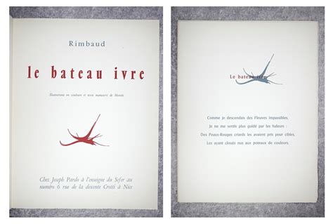 Le Bateau Ivre Illustrations En Couleurs Et Texte Manuscrit De Moretti