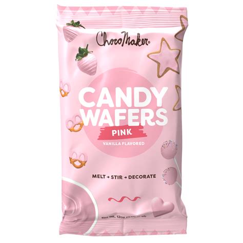 Chocomaker Pink Vanilla Flavored Candy Wafers 12oz