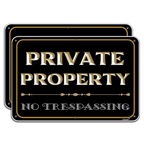 Buy Docho No Trespassing Signs Private Property 2 Pack 12x8 Inch