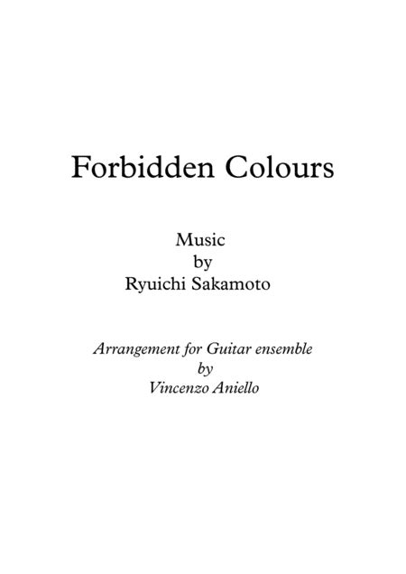 Forbidden Colours Score Only Sheet Music Ryuichi Sakamoto Guitar