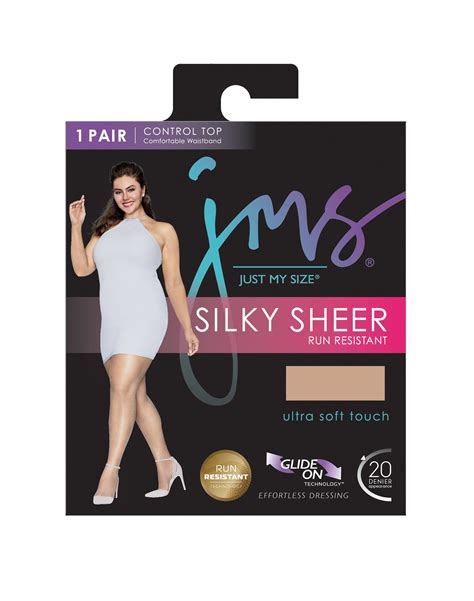 Just My Size Jms Run Resistant Silky Sheer Pantyhose Nude X X Women S