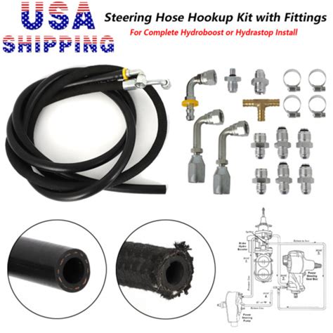 Us Truck Steering Hose Hookup Kit Fittings For Hydroboost Power Brake