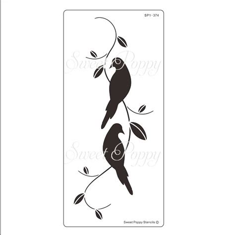 Sweet Poppy Stencil Duo Birds Sweet Poppy Stencils