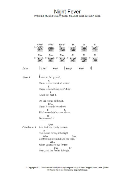 bee gees guitar chords  lyrics