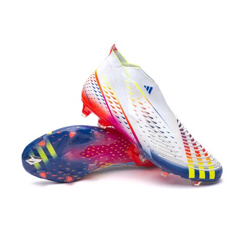 Football Boots Adidas Predator Edge Fg White Solar Yellow Power Blue Fútbol Emotion Atelier