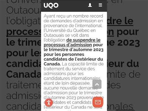 UQO Université du Québec en Outaouais Suspend les demandes d