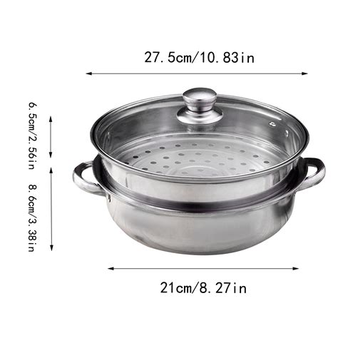 Steamer Pot For Cooking 827 Inch Steamer Pot 2 Tier Multipurpose