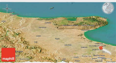 Satellite Panoramic Map of Foggia