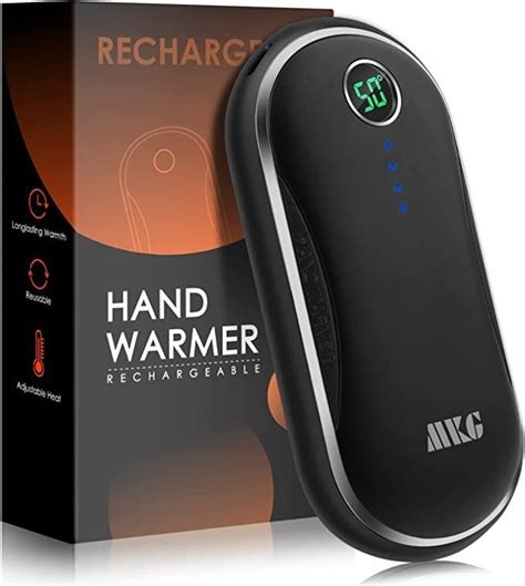 Hand Warmer Rechargeable, MKG 10000mAh Electric Handwarmers, 15 Hours Long Lasting and 3 Levels ...