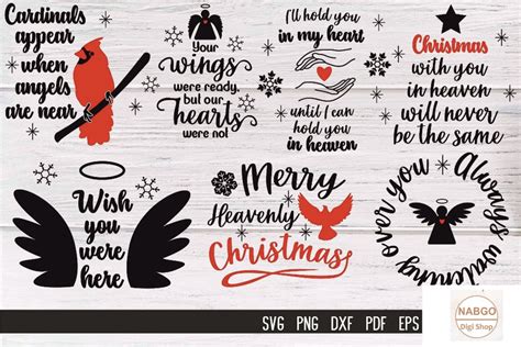 Christmas In Heaven Svg Png Bundle Christmas Memorial Svg Pdf Png Eps