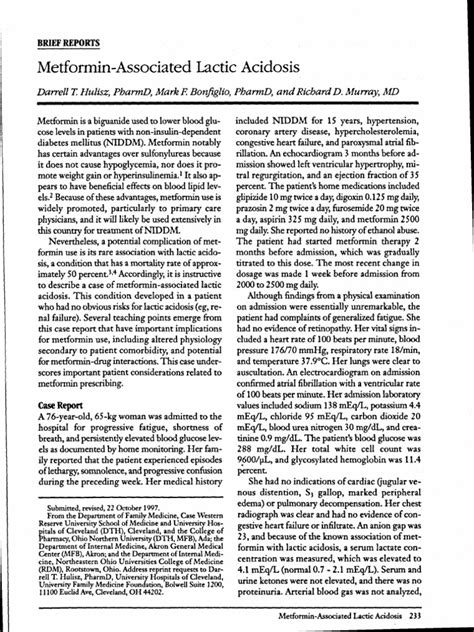 Metformin-Associated Lactic Acidosis | Renal Function | Shock (Circulatory)