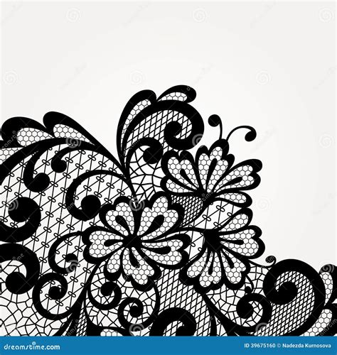 Black Vector Lace Corner Stock Vector Illustration Of Clothes 39675160